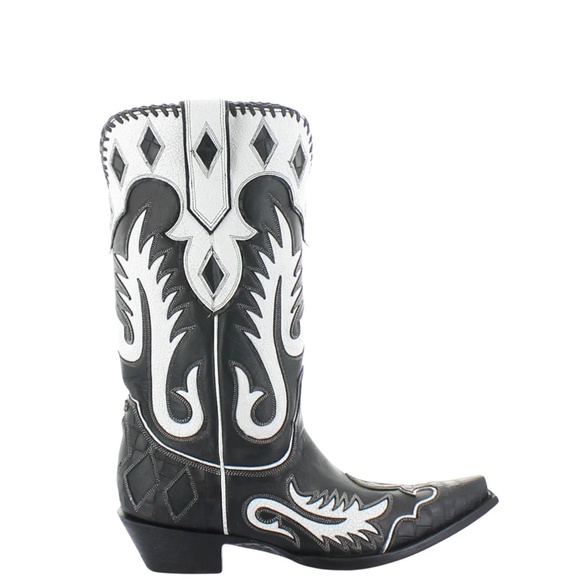 Cowgirl Rising Boot in Black and White by Old Gringo & Double D Ranch - Picture 2 of 3